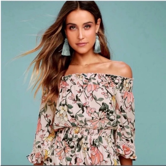Lulus Hello Darling Pink Floral Off the Shoulder Dress - Picture 12 of 13